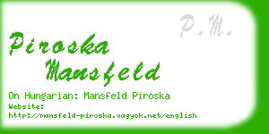 piroska mansfeld business card